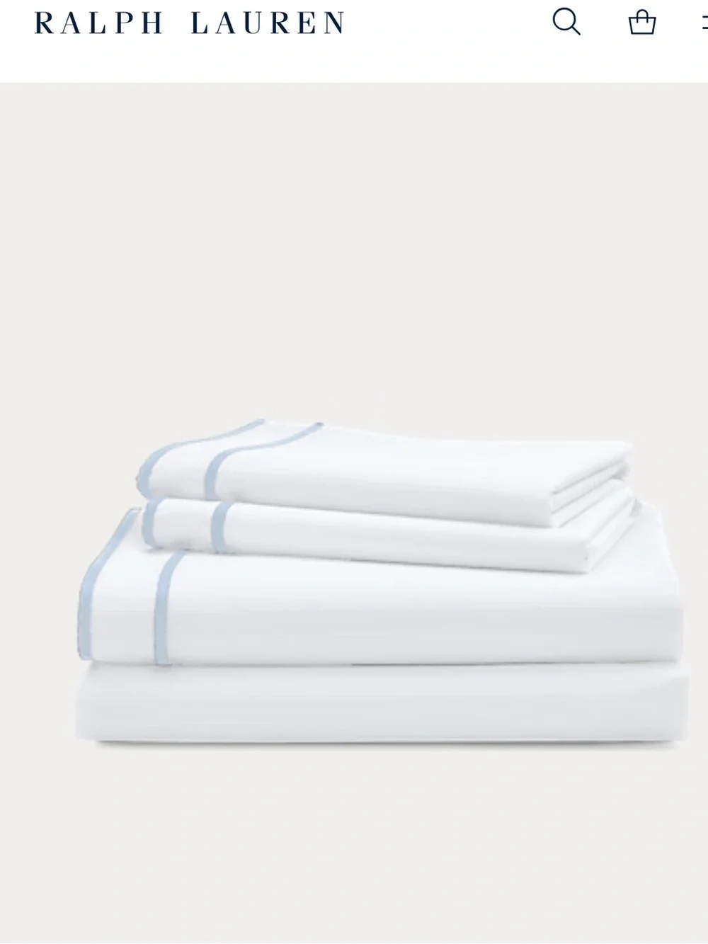 Lauren Ralph Lauren Home KING Spencer Border 4 Pc Sheet Set Retail $220